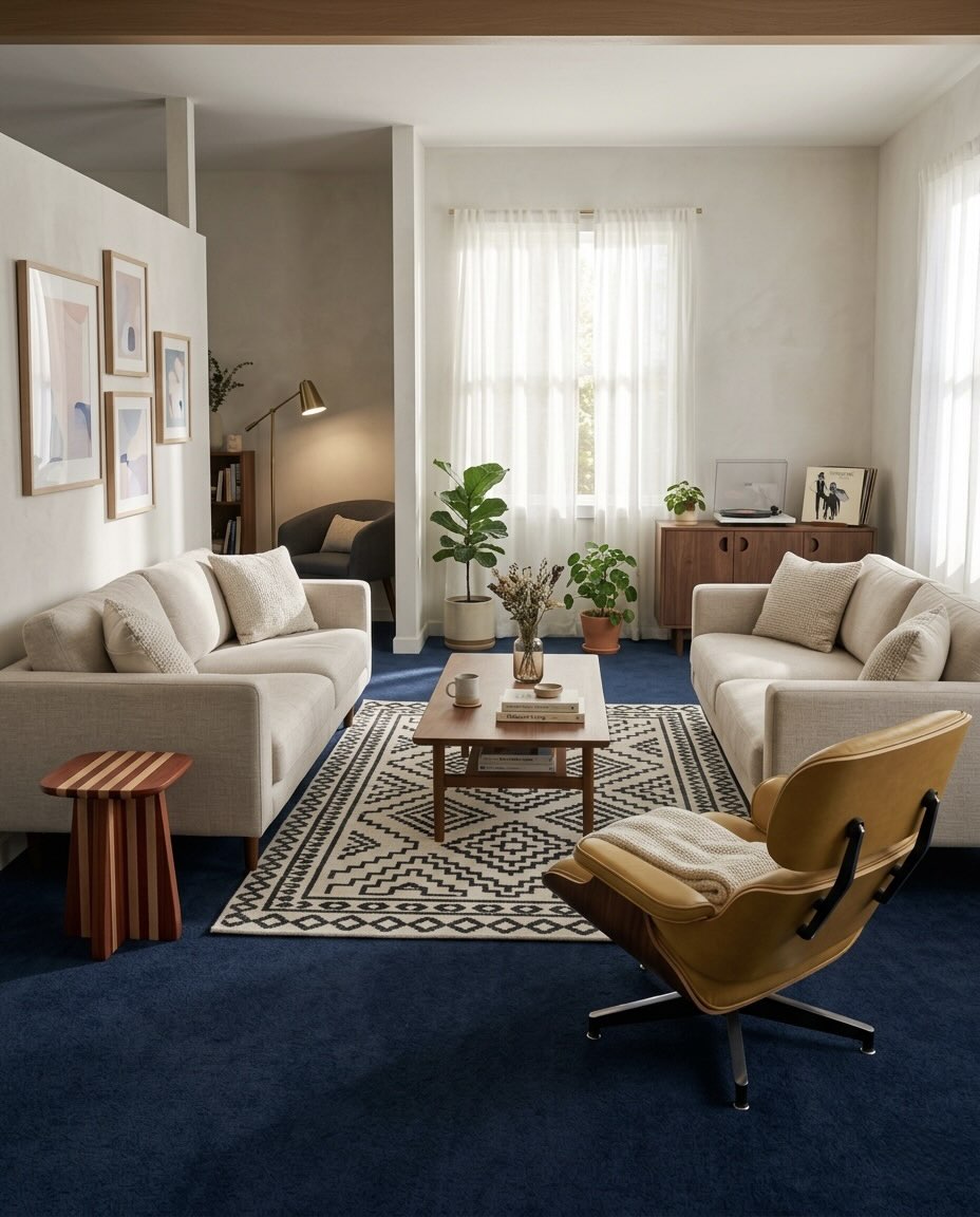 미드 센추리 모던 스타일 거실 인테리어 image 2