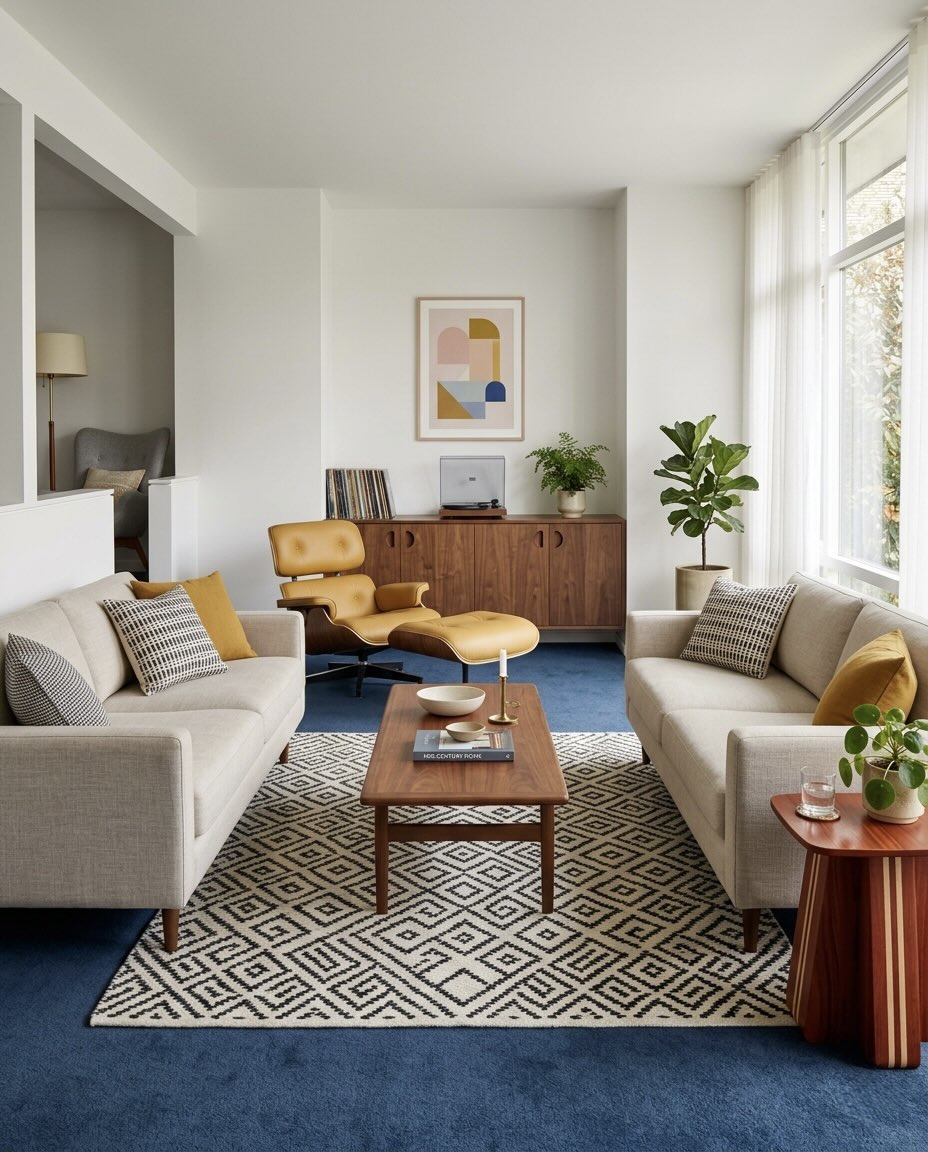 미드 센추리 모던 스타일 거실 인테리어 image 3